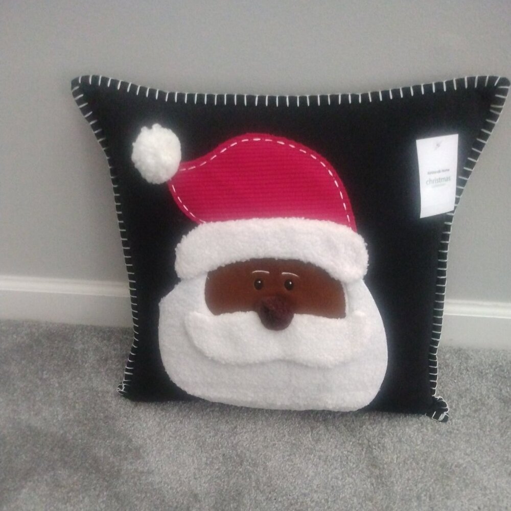 Brand New Black Santa Pillow